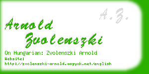 arnold zvolenszki business card